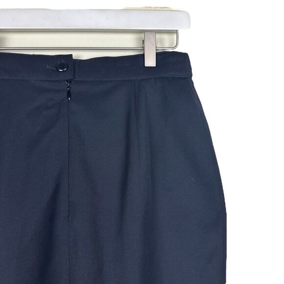 Escada Margaretha Ley Navy Blue Pencil Skirt Wool Lined Size 38 - Picture 4 of 5